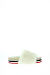MONCLER SLIPPERS AND CLOGS EVELYNE FUR BEIGE