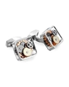 Tateossian GUNMETAL GEAR CUFF LINKS, BRASS,PROD185650087