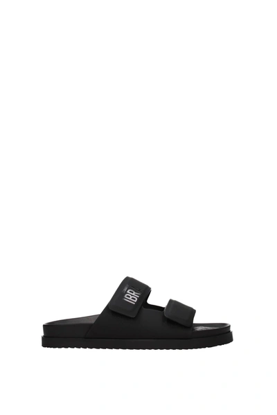 Dsquared2 Slippers And Clogs Ibra Rubberized Leather Black