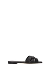 SAINT LAURENT SLIPPERS AND CLOGS LEATHER BLACK