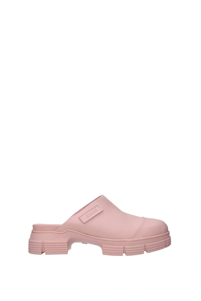 Ganni Slippers And Clogs Rubber Opal In  Pink