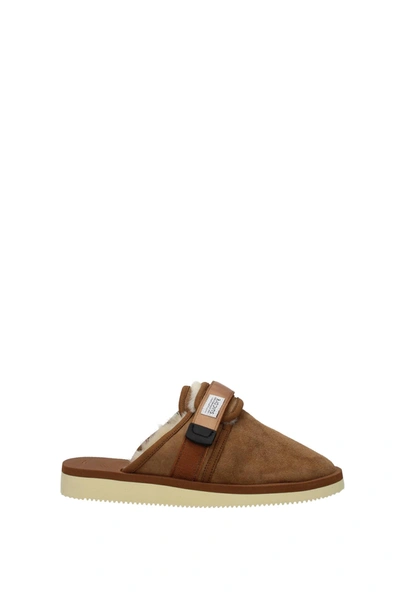 Suicoke Slippers And Clogs Suede Brown