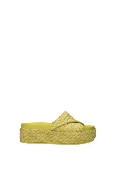 Ash Slippers And Clogs Zen Raffia Acid In  Green