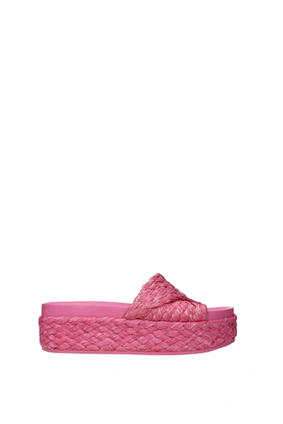 Ash Slippers And Clogs Zen Raffia Pink