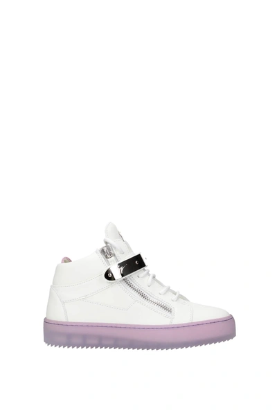 Giuseppe Zanotti Sneakers Leather Lilac In  White