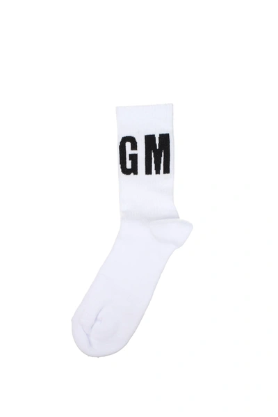 Msgm Socks Cotton White Black