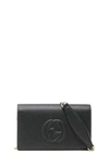 GUCCI SOHO SHOULDER BAG IN BLACK LEATHER