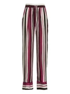 Kiton Vertical Striped Silk Pants With Elastic Waistband