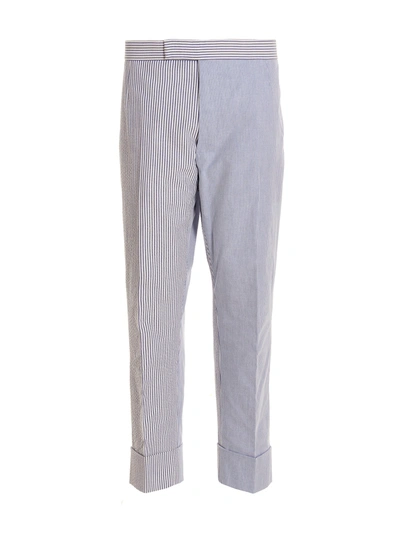 Thom Browne Striped Pants In Light Blue