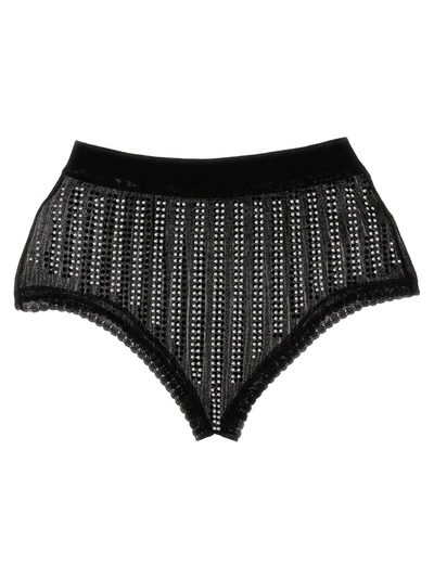 Rabanne Bead-embellished High Waist Briefs In Black