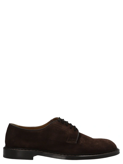 Doucal's Lace-up Suede Derby Shoes In Brown