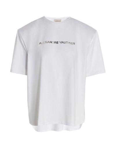 Alexandre Vauthier Logo Cotton Jersey T-shirt In White
