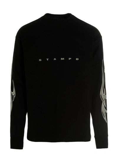 Stampd Men's Chrome Flame Relaxed T-shirt In Black