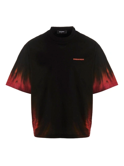 Dsquared2 T-shirt D2 Flame Drop In Black
