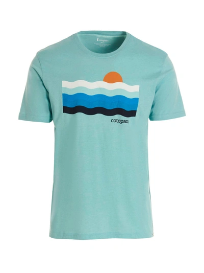 Cotopaxi Printed Organic Cotton-blend Jersey T-shirt In Light Blue