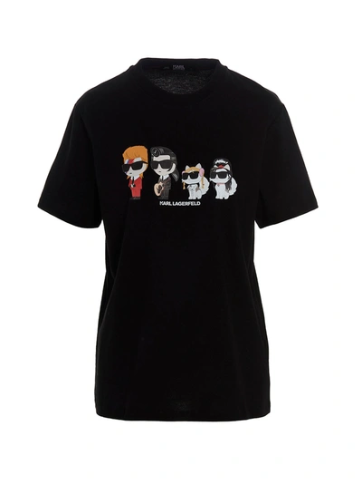 Karl Lagerfeld K/superstars Mini Organic Cotton T-shirt In Black