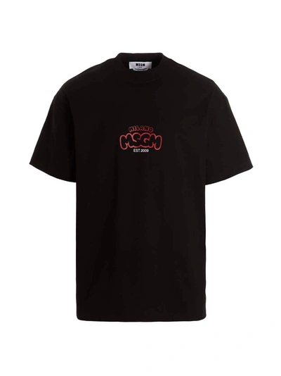 Msgm Burro Studio Cotton Jersey T-shirt In Black