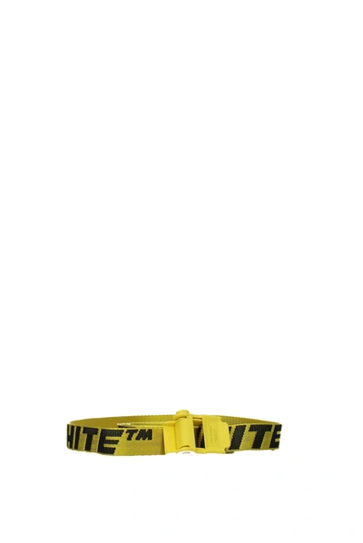 Off-white Thin Belts Industrial Fabric Yellow