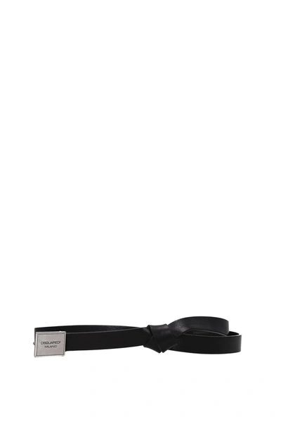 Dsquared2 Thin Belts Leather Black