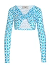 Coperni White & Blue Draped Long Sleeve T-shirt