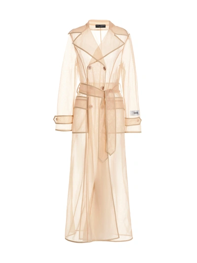 Dolce & Gabbana Trench In Pale Pink