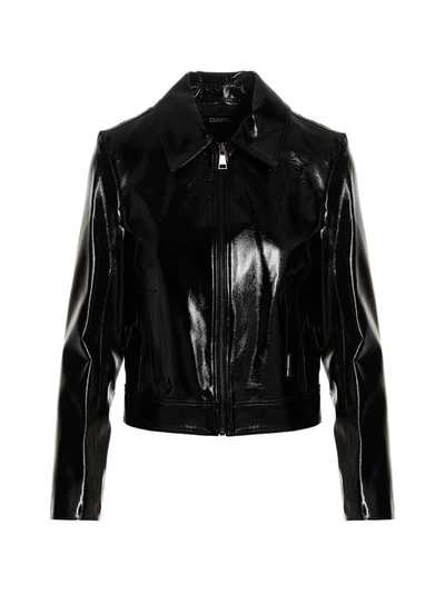 Karl Lagerfeld High Shine Jacket In Black