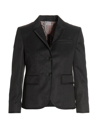 Thom Browne Wool Single Breast Blazer Jacket In Grey