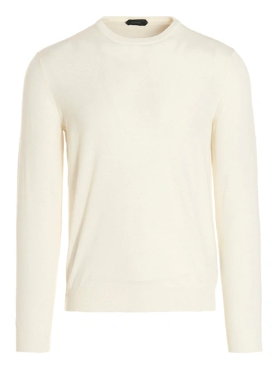 Zanone Crewneck Cotton Sweater In White