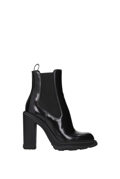 Alexander Mcqueen Ankle Boots Leather Black