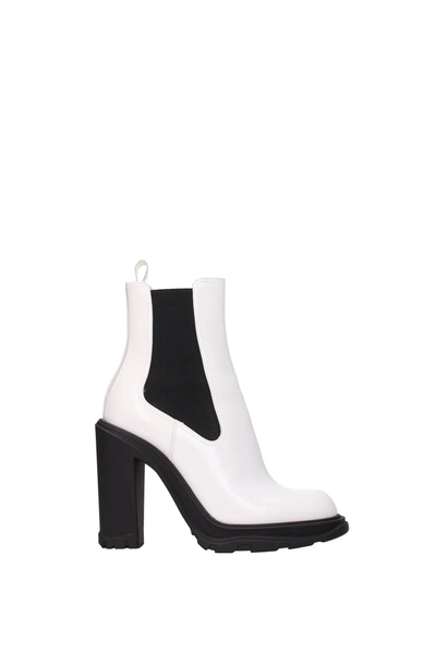 Alexander Mcqueen Ankle Boots Leather In White