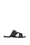 Saint Laurent Culver Leather Sandals In Black