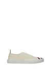 Thom Browne Rwb Stripe Cotton Canvas Low Sneakers In Beige