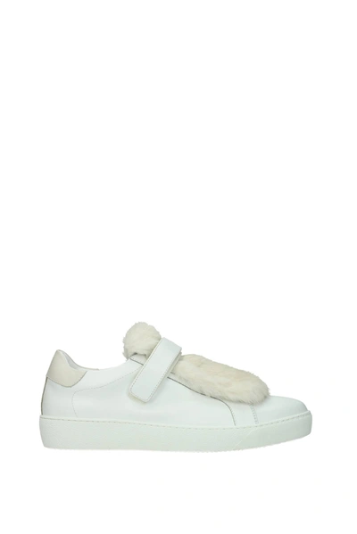 Moncler Sneakers Lucie Leather White Wax | ModeSens