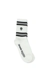 Alexander Mcqueen Logo-intarsia Metallic Cotton-blend Socks In White