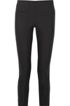 Lela Rose Demi Button-embellished Stretch-crepe Tapered Pants