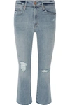 MOTHER THE INSIDER CROP DISTRESSED HIGH-RISE FLARED JEANS