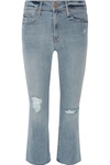 Mother The Insider Crop Distressed High-rise Flared Jeans