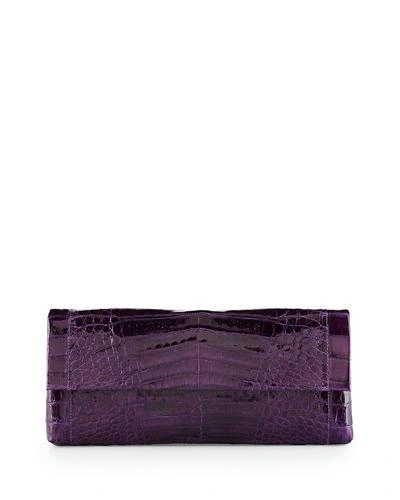 Nancy Gonzalez Gotham Crocodile Clutch Bag, Purple Matte