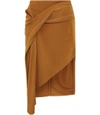 ATLEIN Tan Asymmetric Draped Skirt,528052062323689355