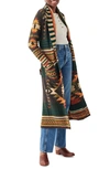 Faherty Paloma Geometric Organic Cotton Long Cardigan In Eagle Peak
