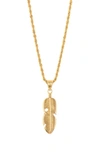 EYE CANDY LOS ANGELES EASTON FEATHER PENDANT NECKLACE