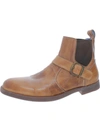 BED STU MENS LEATHER BUCKLE ANKLE BOOTS