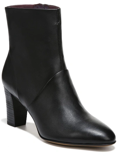 Franco Sarto Pia Womens Leather Zipper Ankle Boots In Black
