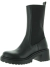 STEVE MADDEN WOMENS LEATHER STRETCH MID-CALF BOOTS