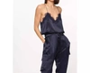 Cami Nyc The Racer Lace-trimmed Silk-charmeuse Camisole In Blue