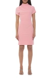 Alexia Admor Sadee Draped Mockneck Sheath Dress In Blush