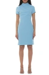 ALEXIA ADMOR SADEE DRAPED MOCKNECK SHEATH DRESS