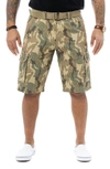 X-ray Belted Cotton Twill Cargo Shorts In Desert Camo
