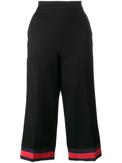 Gucci Viscose Pyjama Trouser With Web In Black