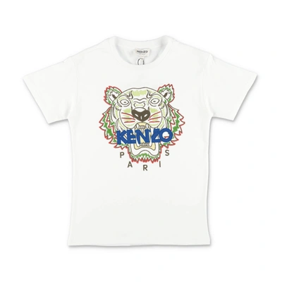 Kenzo Babies' Boys White Embroidered Tiger T-shirt